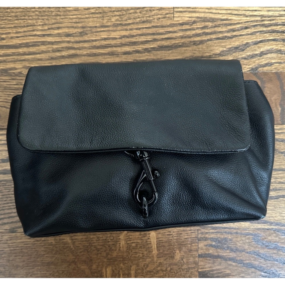 NWT Rebecca Minkoff Clutch Women Black Leather Edgy Chic Evening Bag